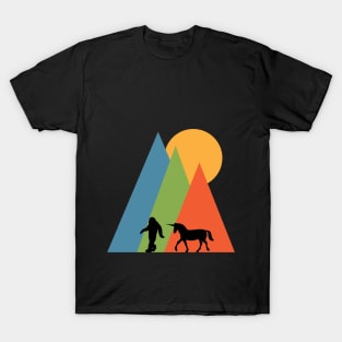 Unicorn Bigfoot Walking In The Wild T-Shirt